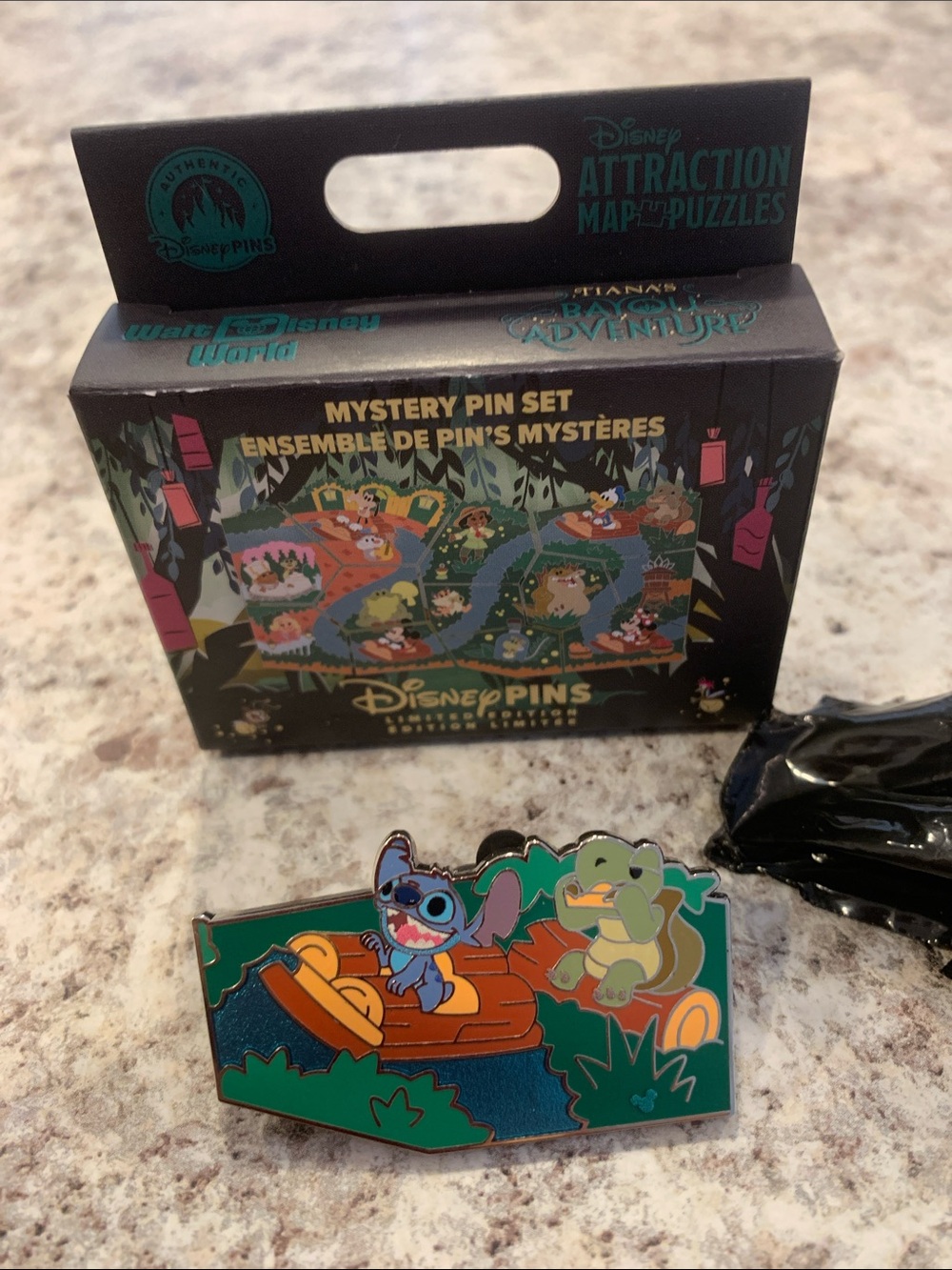 Disney Parks Tiana's Bayou Adventure Attraction Map Puzzle Mystery STITCH CHASER